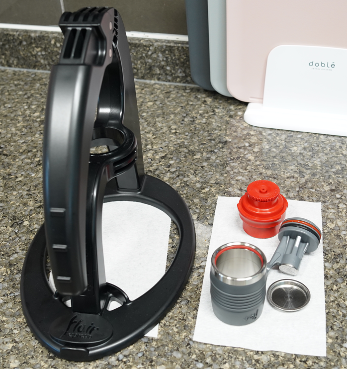 Disassembled parts of the Flair Neo Flex